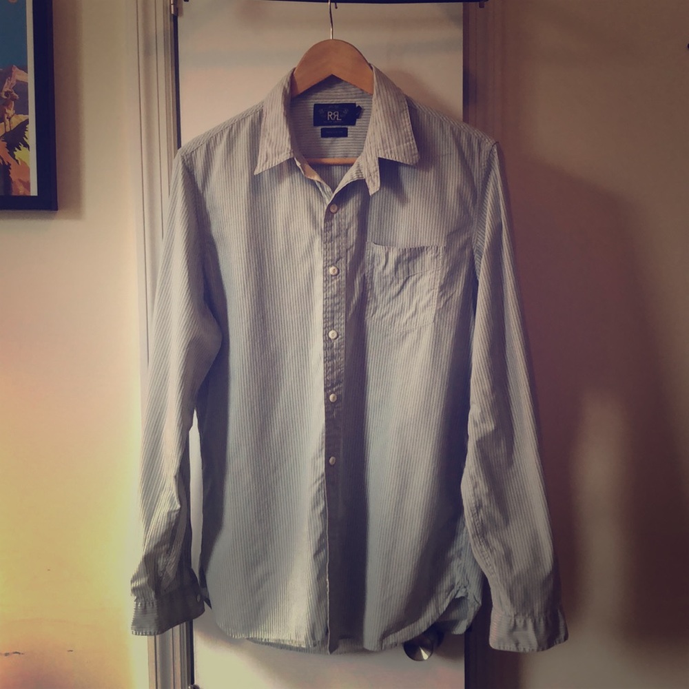 Ralph Lauren RRL light blue button down shirt